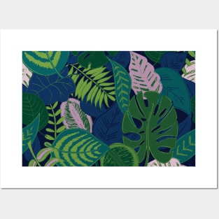 Tropical forest at night Posters and Art